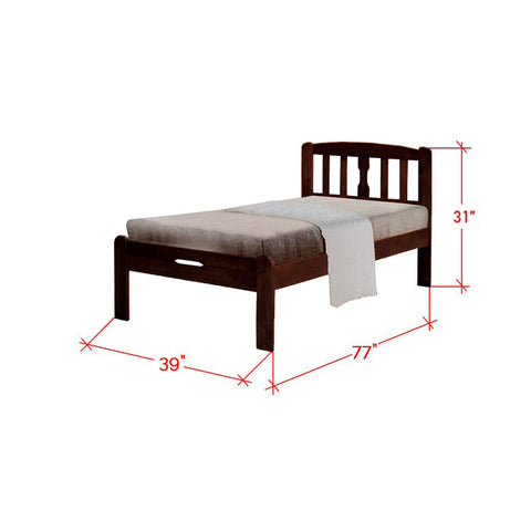 Image of Robby Series 3 Wooden Bed Frame Cappuccino In Single Size