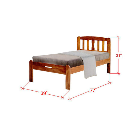 Image of Robby Series 4 Wooden Bed Frame Cherry In Single Size