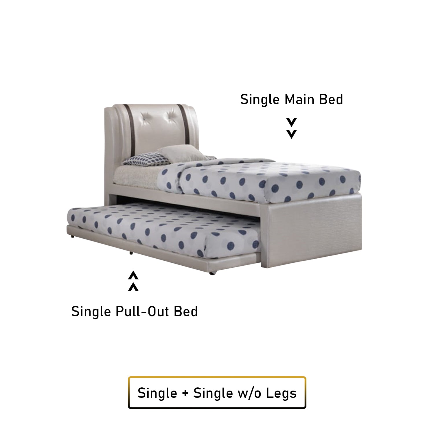 Amora Single and Super Single Pull Out Bed Frame with Mattress Bundle in 6 Colours