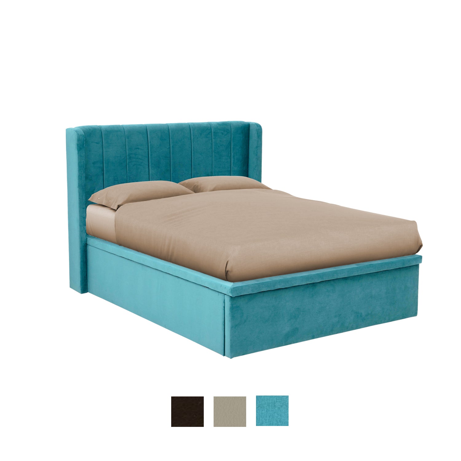 DR CHIRO Ruffy 14" SBD Storage Bed Frame Fabric/Faux Leather in 3 Colours - With Mattress Option