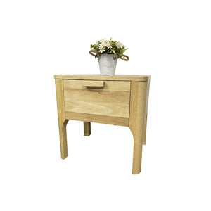 Barn Series Bedside Table In Natural Full Solid Rubber Wood (Fully Assembled)