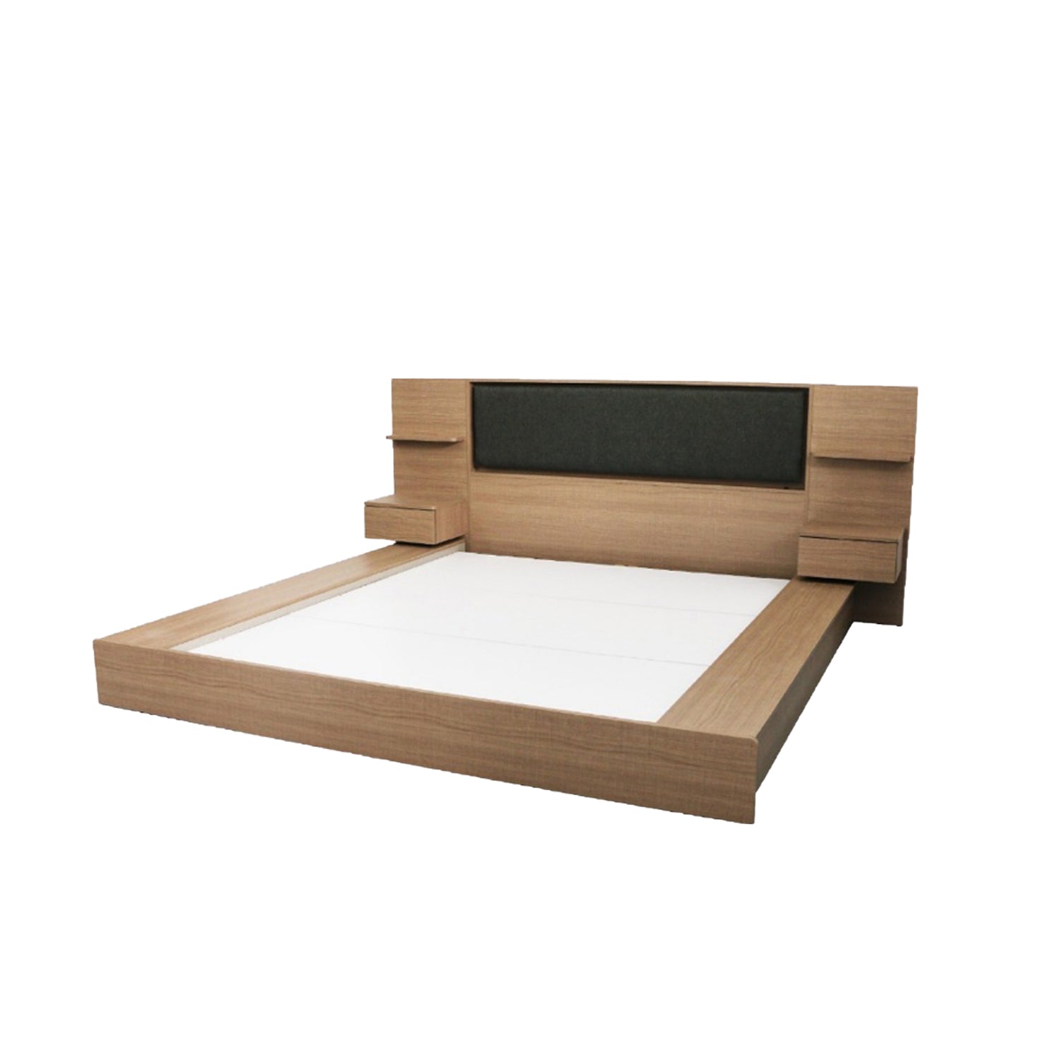 Claire Platform Bed Japanese Tatami Bedframe in Queen/King Size with Storage & Led Light