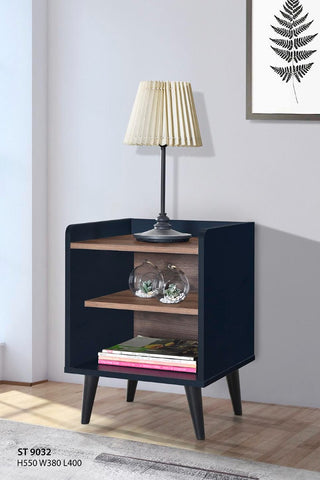 Image of Barn Series Bedside Table In Dark Grey (Fully Assembled)