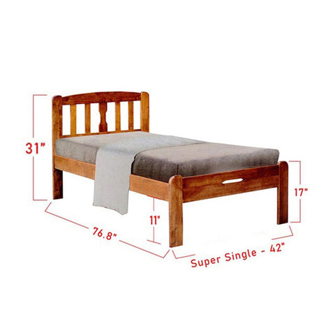 Image of Genesis Wooden Bed Frame White, Cherry, and Walnut In Super Single Size