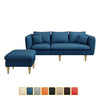 Darwin 3 Seater Leather/ Fabric Sofa With Ottoman In 8 Colours