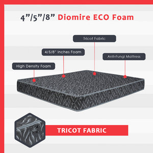 Diomire Eco Foam 4"/5"/8" High Density Mattress Tricot Fabric