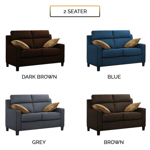 Image of Kim Series 2/3 Seater High Back L-Shape Fabric Sofa In 4 Colours-Sofa-Furnituremart.sg