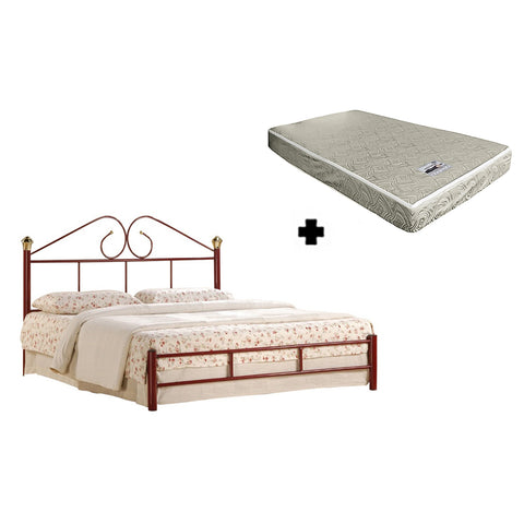 Image of Metal Bed Frame With Foam Mattress Package In Queen Size