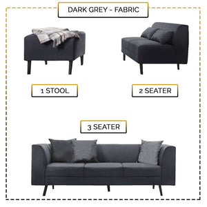 Columbus Modular Faux Leather/ Fabric Sofa Set In 9 Colours