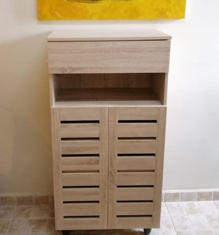 Image of DOTA 2 Doors And 4 Doors Shoe Cabinet with Drawer In Natural Oak Color