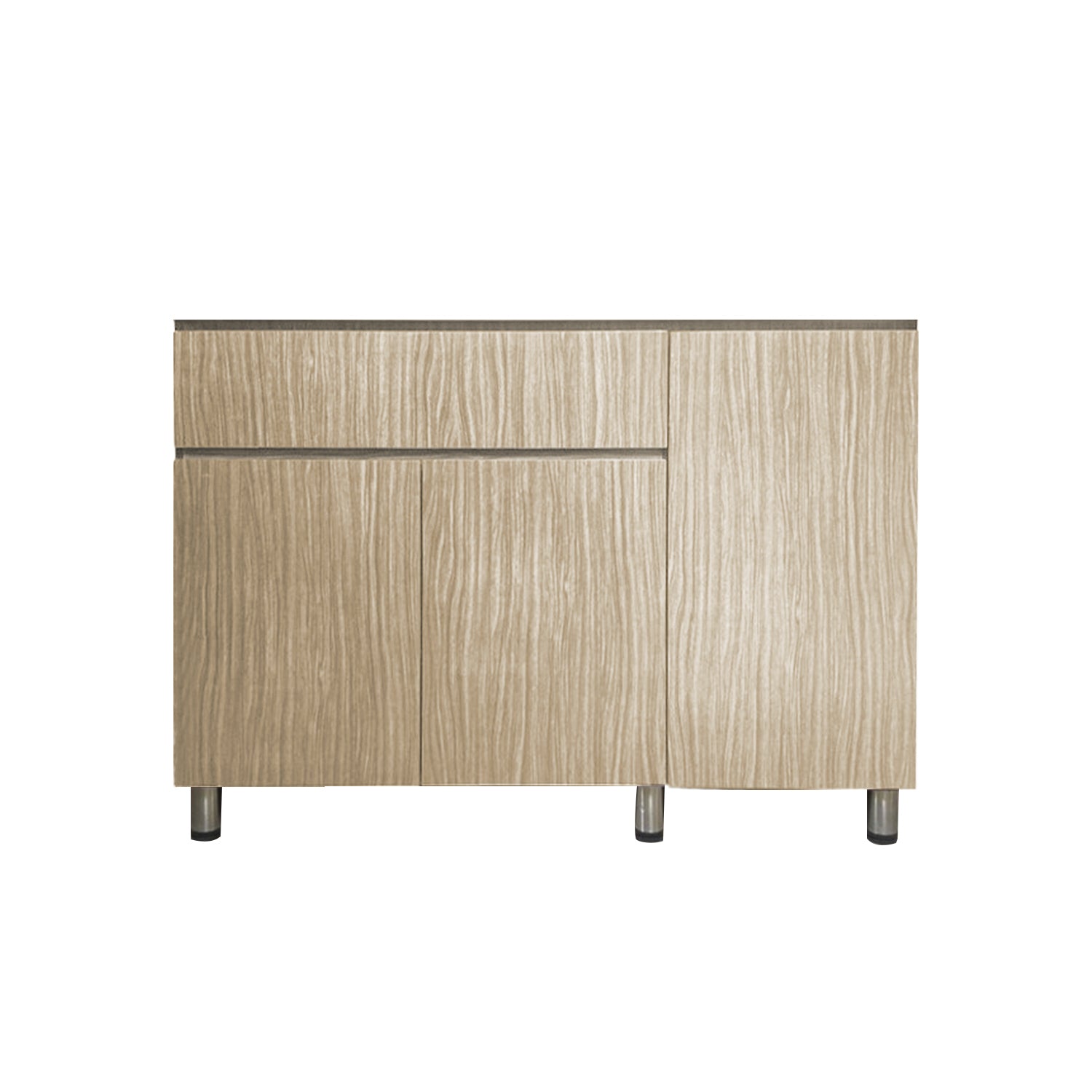 Everly 3 Door Natural Kitchen Cabinet Ceramic Tile Top with Gas Cabinet