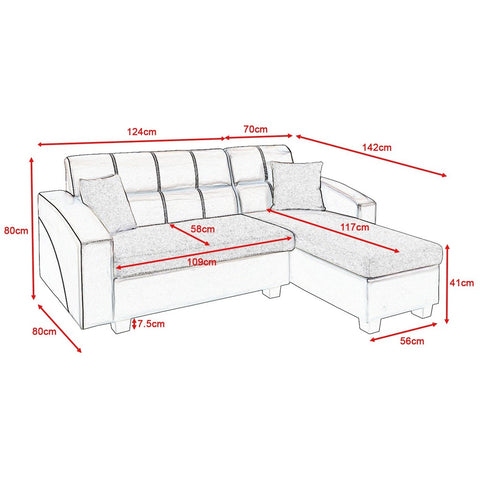 Image of Donning L-Shaped Leather Sofa Set in Brown & Beige Colour-Sofa-Furnituremart.sg