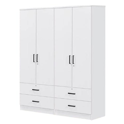Image of Cyprus Series 4 Door Wardrobe with 4 Drawers in Full White Colour
