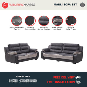 Marli Series 2-Seater + 3-Seater Sofa Set Water Repellent Fabric