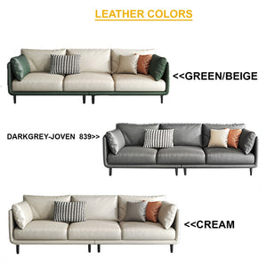 Malmo Minimalist Series Fabric/Faux Leather Sofa 1/2/3/4 and Stool Seaters in 6 Colors