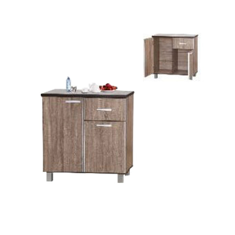 Image of Lulu Series 1 Low Kitchen Cabinet with Drawer in Brown