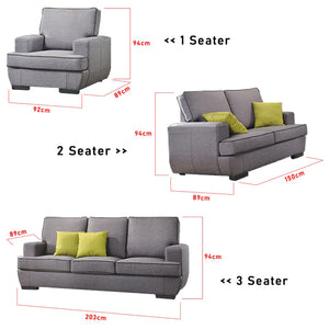 Aniyah 1/2/3 Seater Fabric Sofa Set In 4 Colors-Furnituremart.sg