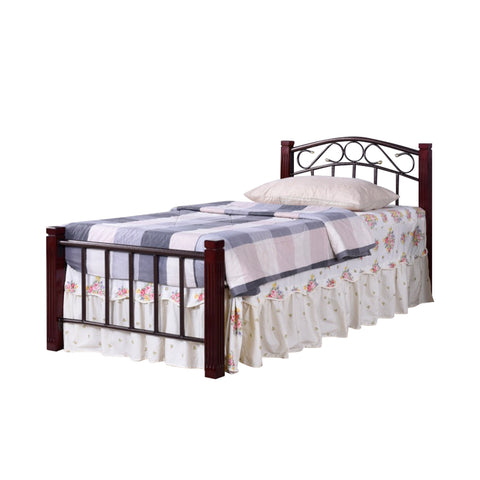 Image of Adaline Single Size Metal/Wood Bed Frame with Mattress-Bed Frame-Furnituremart.sg