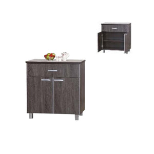 Lulu Series 3 Low Kitchen Cabinet with Drawer in Walnut
