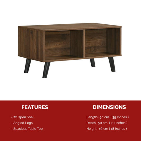 Image of Connar Coffee Table In Brown and Walnut