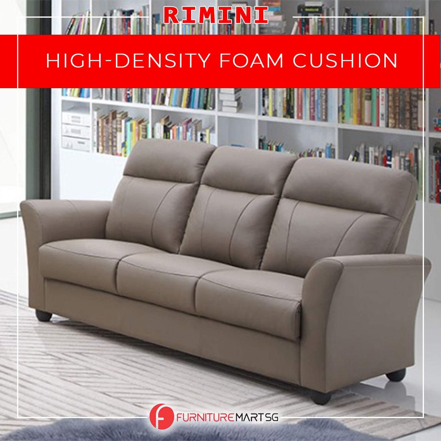 Rimini Series Half leather Recliner Sofa Set in Stone/Cappuccino Color.