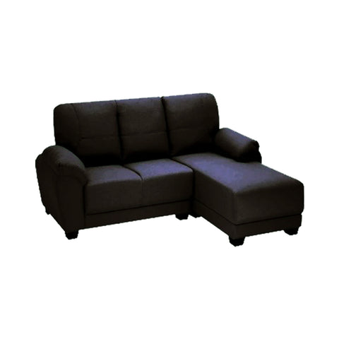 Image of Candy 3 Seater Leather/ Fabric L-Shape Sofa In 6 Colours-Furnituremart.sg