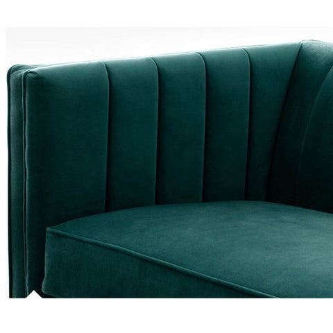 Image of Nordic Post Modern Velvet Fabric Sofa Light Luxury Little Three People Living Room Sofa, Green