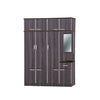 Aries Series 5 Wardrobe 4-Door with Dresser in Walnut