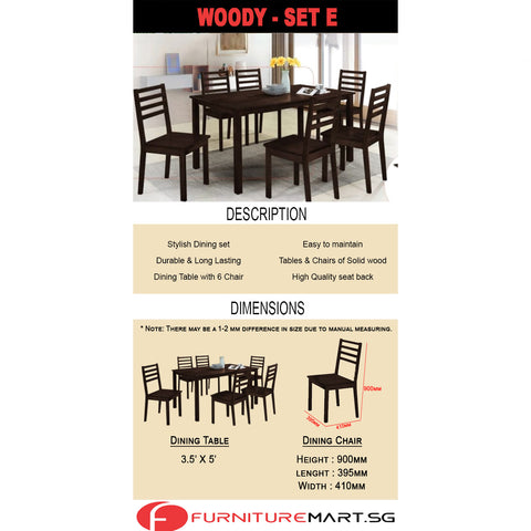 Image of Woody Series 5 Dining Set