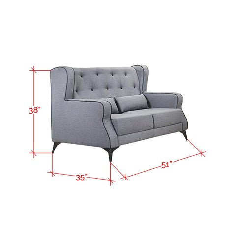Image of Elizabeth 1/2/3 Seater Mid Century High Back Fabric Sofa Set In 4 Colors-Furnituremart.sg