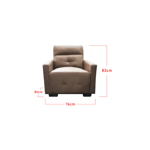 Image of Emersy 1/ 2/ 3 Seater Half Genuine Cowhide Leather Sofa in 6 Colours-Recliner Sofa/ Armchair-Furnituremart.sg