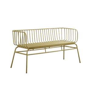 Maeve Series Top Quality Metal Bench in Black and Gold Color