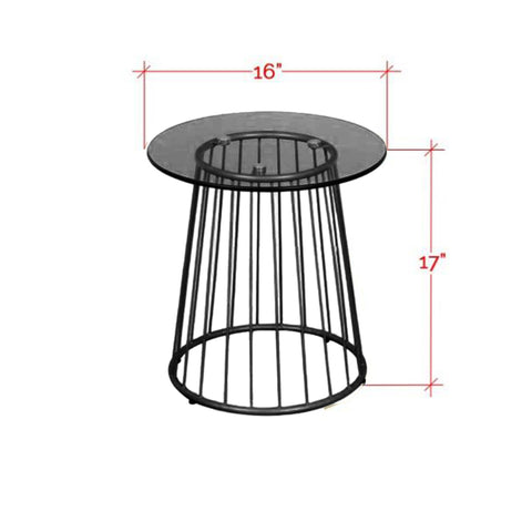 Image of Contemporary Tempered Glass Side Table