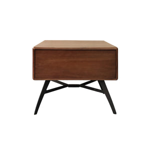 Harry Wooden Side Table In Brown-Side Table-Furnituremart.sg