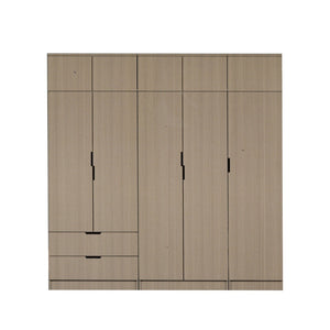 Lacey Series 2 Customizable Modular Wardrobe up to 10-Door in Natural Colour