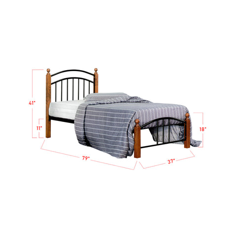 Image of Furnituremart Omri Series wooden single bed frame