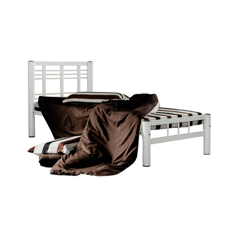 Image of Furnituremart Omri Series white bed frame
