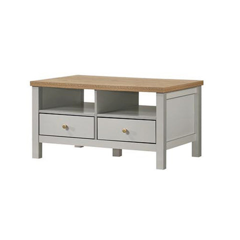 Image of Oriana Coffee Table With Drawers In Natural/ White