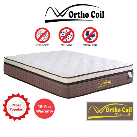 Image of Ortho Coil 14" Thick Tranquil Pocketed Spring Mattress In Single, Super Single, Queen and King Size-Mattress-Furnituremart.sg