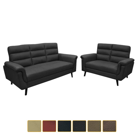 Image of Quinn 1/ 2/ 3 Seater Half Genuine Cowhide Leather Sofa in 6 Colours-Recliner Sofa/ Armchair-Furnituremart.sg