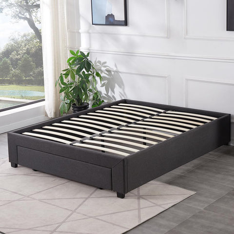 Image of Salem Bed Frame with Drawer In Queen and King Size-Bed Frame-Furnituremart.sg