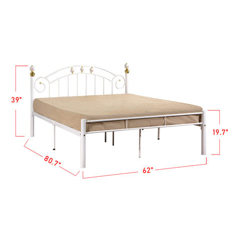 Image of Furnituremart Suzana Series white metal bed