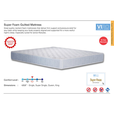 Image of Viro Super Quilted queen foam mattress