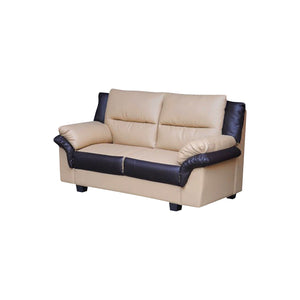 Vivian 1/2/3 Seater Faux Leather Sofa In Beige/ Black-Furnituremart.sg