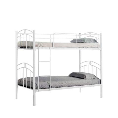 Image of Aurora Series 1 Metal Bunk Bed Frame White In Single Size