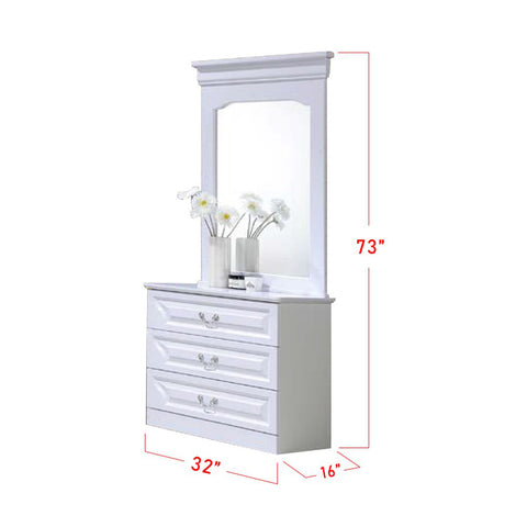Image of Furnituremart Yoon Korean Style dressing table full mirror