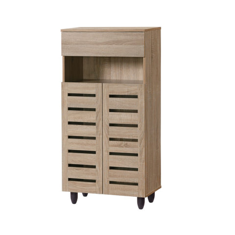 Image of DOTA 2 Doors And 4 Doors Shoe Cabinet with Drawer In Natural Oak Color