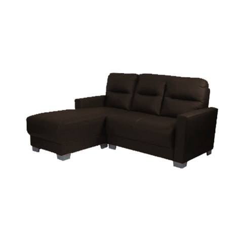Image of 3 Seater Brown Alison Leather L-Shape Sofa