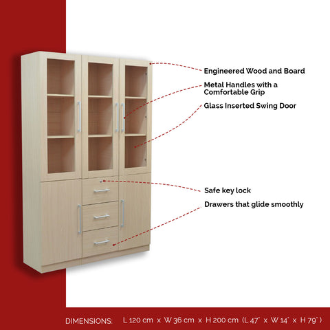 Image of Furnituremart Darra Series book shelf with glass door