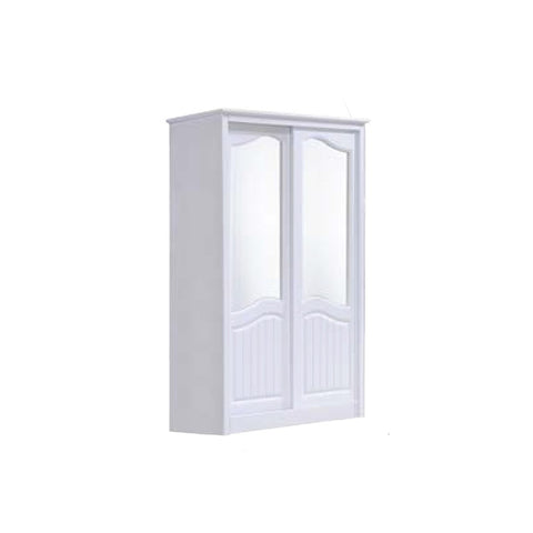 Image of White Korean Style Wooden Sliding Door Wardrobe